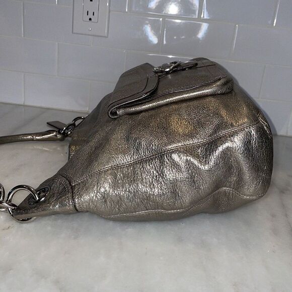 Coach Z Penelope Metallic Pebbled Leather Buckle Hobo Bag HTF - Picture 9 of 17